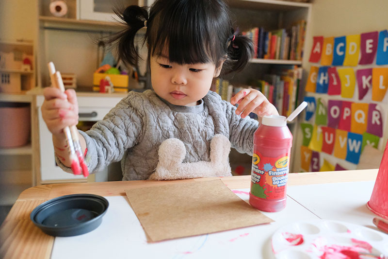 Crafting Chinese New Year Banners With Toddler